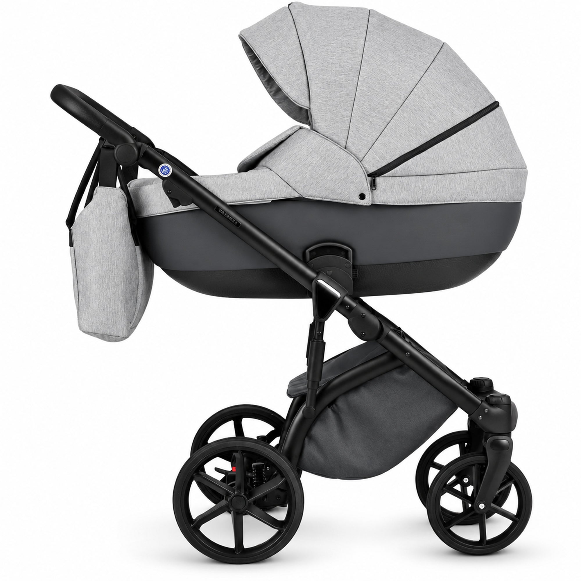 Knirpsenland Valencia Hellgrau – Kombi-Kinderwagen 2in1 mit Babywanne & Sportsitz