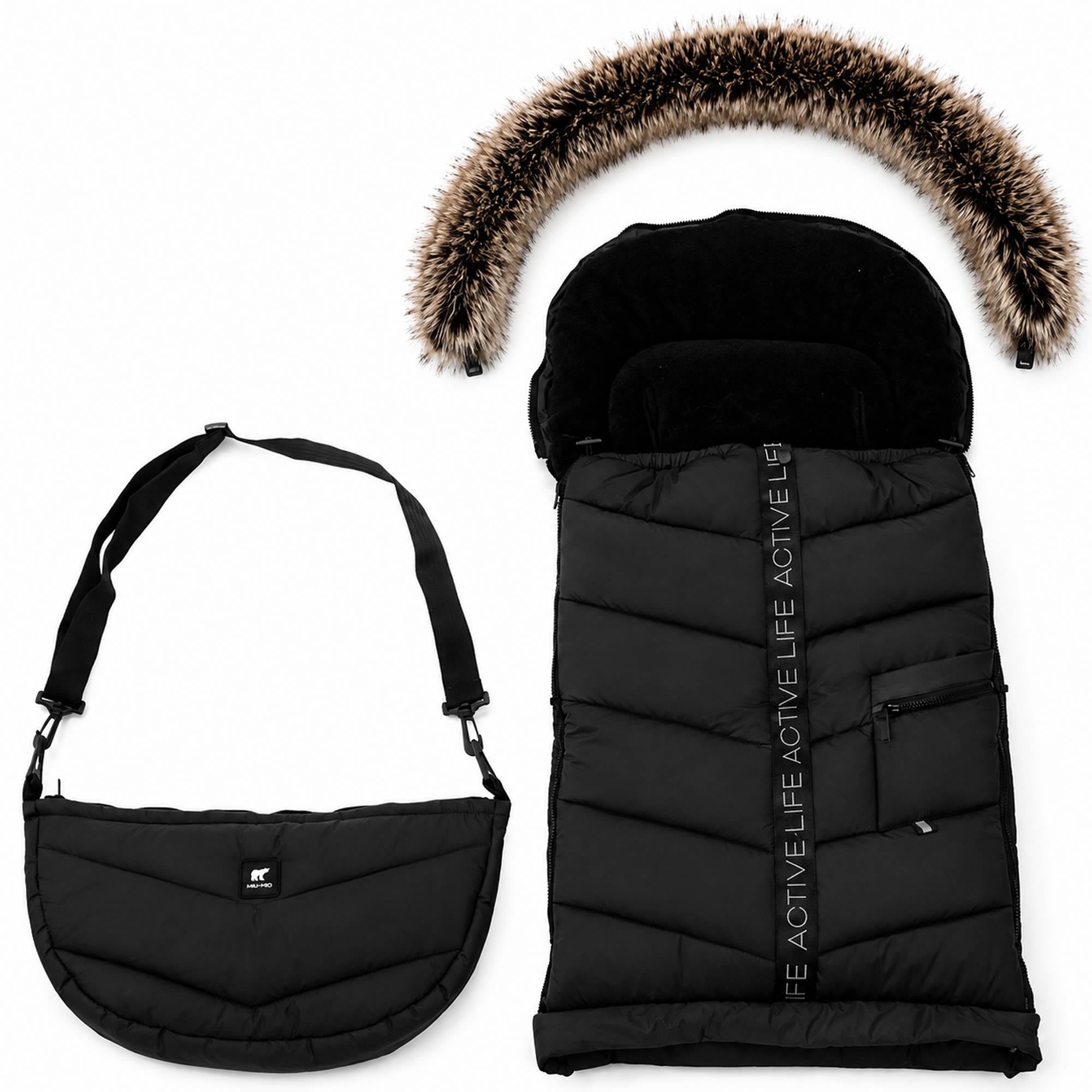Knirpsenland Winterfußsack EVEREST – Schwarz (Classic Black Edition)