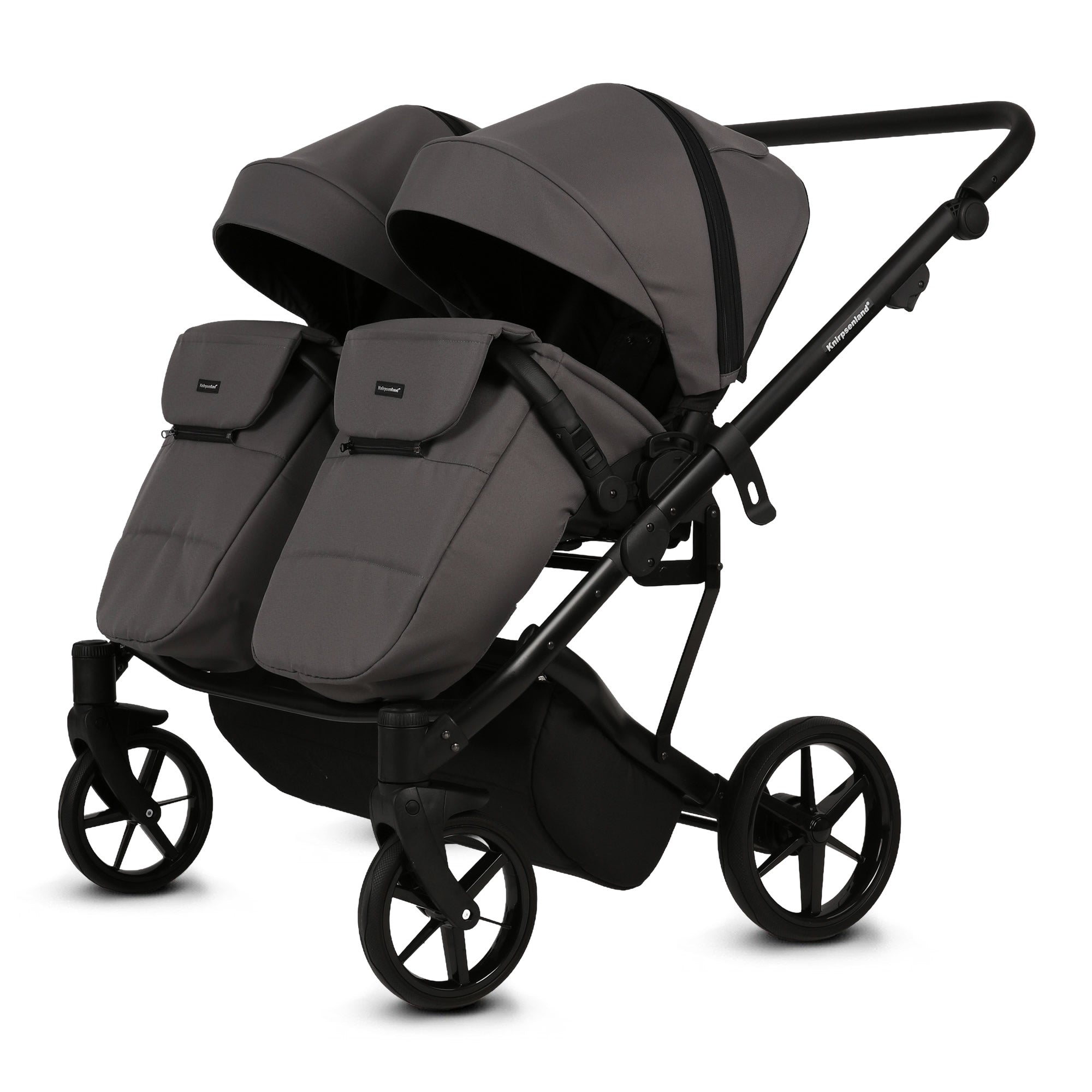 Knirpsenland Marbella Duo Graphitgrau – Zwillings- & Geschwisterkinderwagen