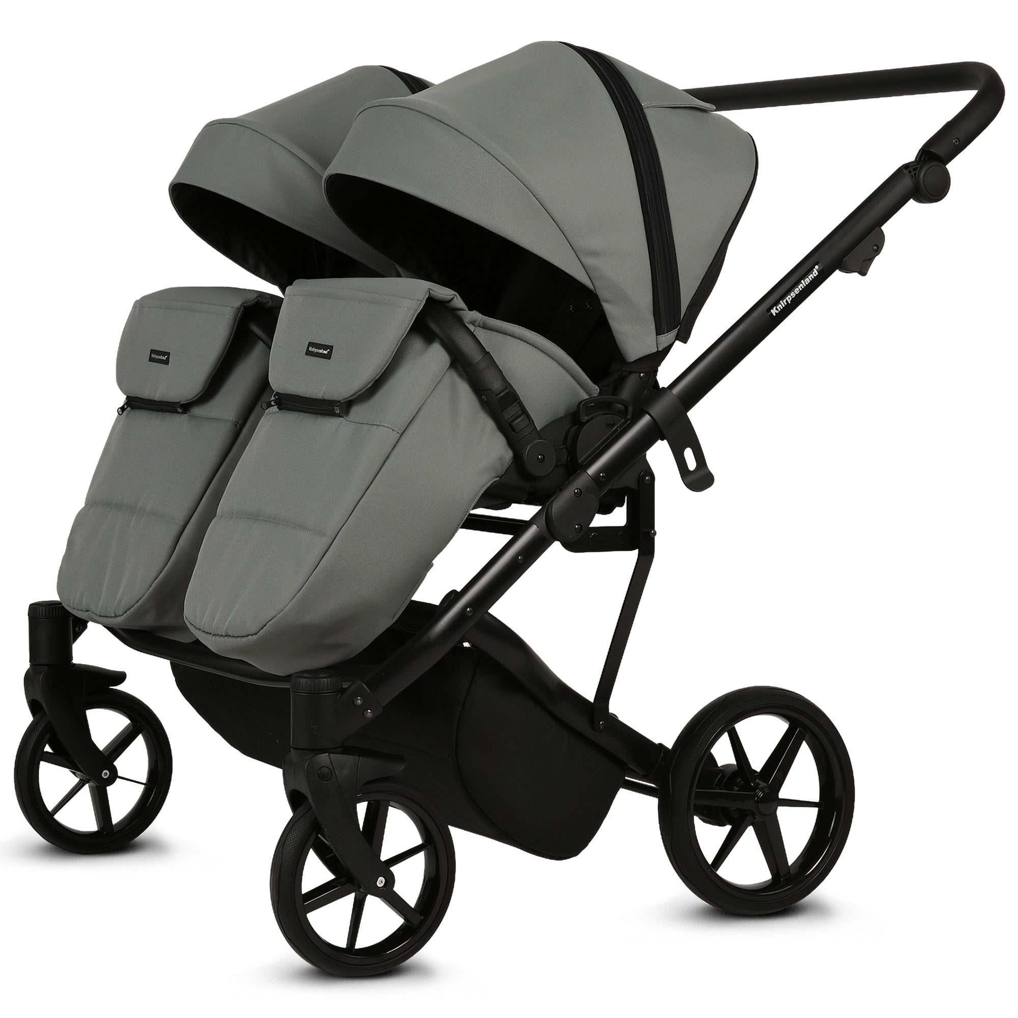 Knirpsenland Marbella Duo Salbeigrün – Zwillings- & Geschwisterkinderwagen