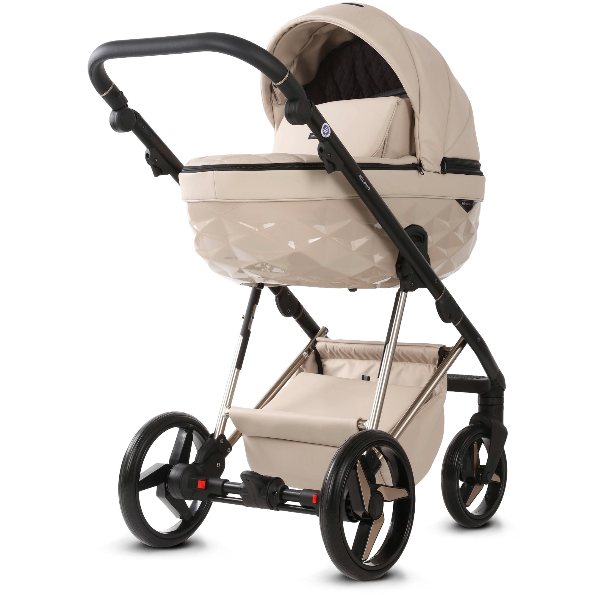 Luxus Kombi-Kinderwagen Milano Cappuccino – Limited Edition mit 3D Lack-Wanne