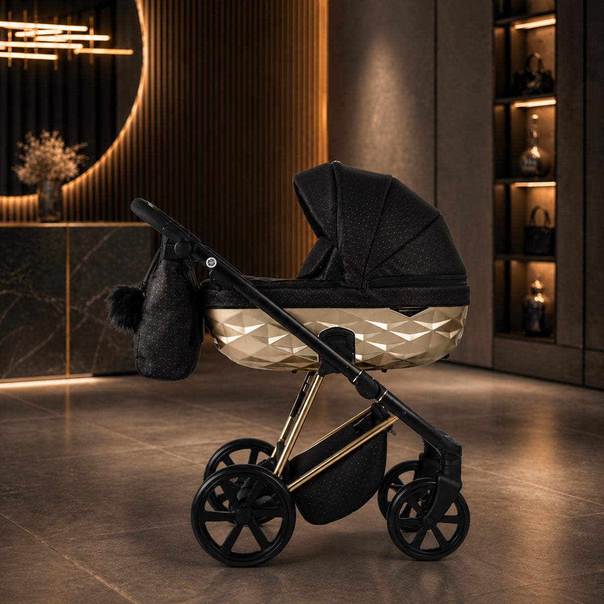 Milano Gold Schwarz Kinderwagen – Limited Edition