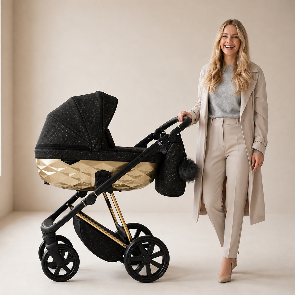 Milano Gold Schwarz Kinderwagen – Limited Edition