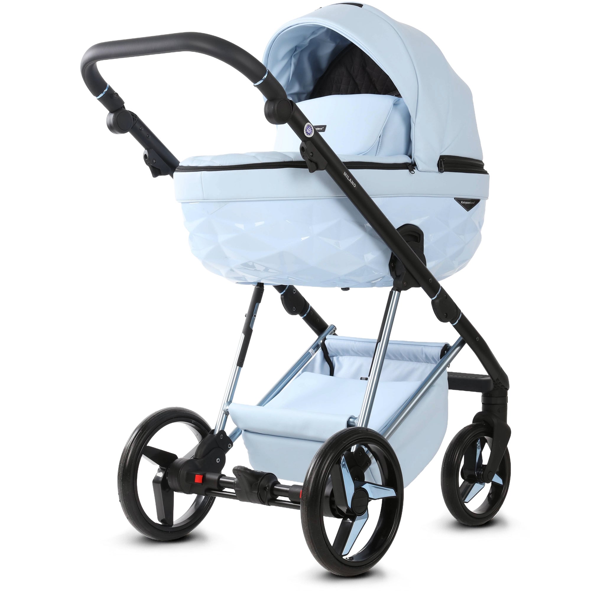 Luxus Kombi-Kinderwagen Milano Hellblau – Limited Edition Frisch & modern von Knirpsenland