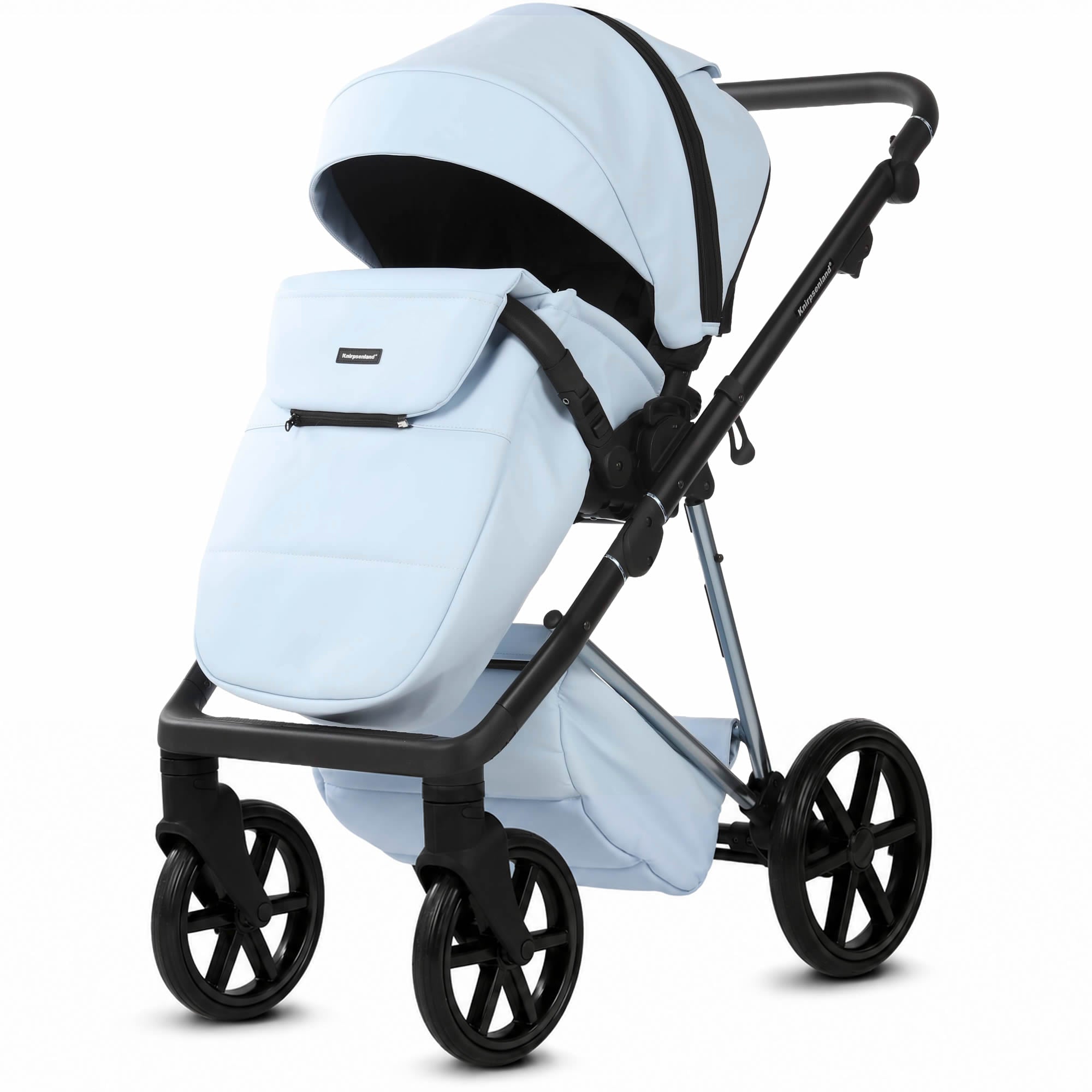 Luxus Kombi-Kinderwagen Milano Hellblau – Limited Edition Frisch & modern von Knirpsenland