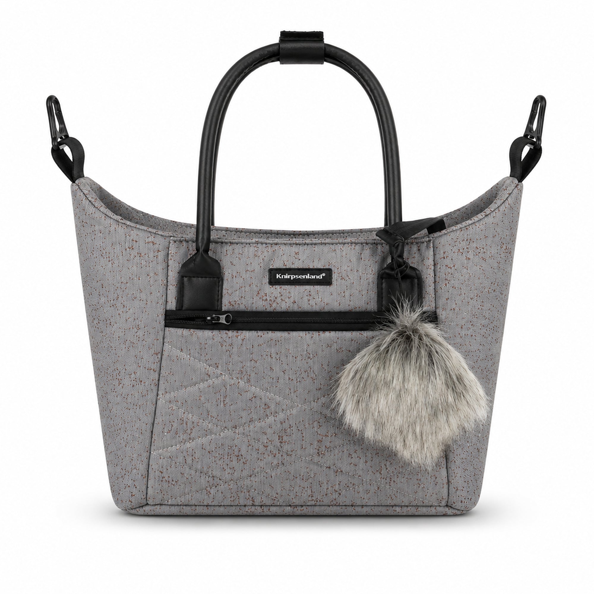 Luxus Kombi-Kinderwagen Milano Grau Roségold – Limited Edition mit Glitzerstoff & 3D Lack-Wanne
