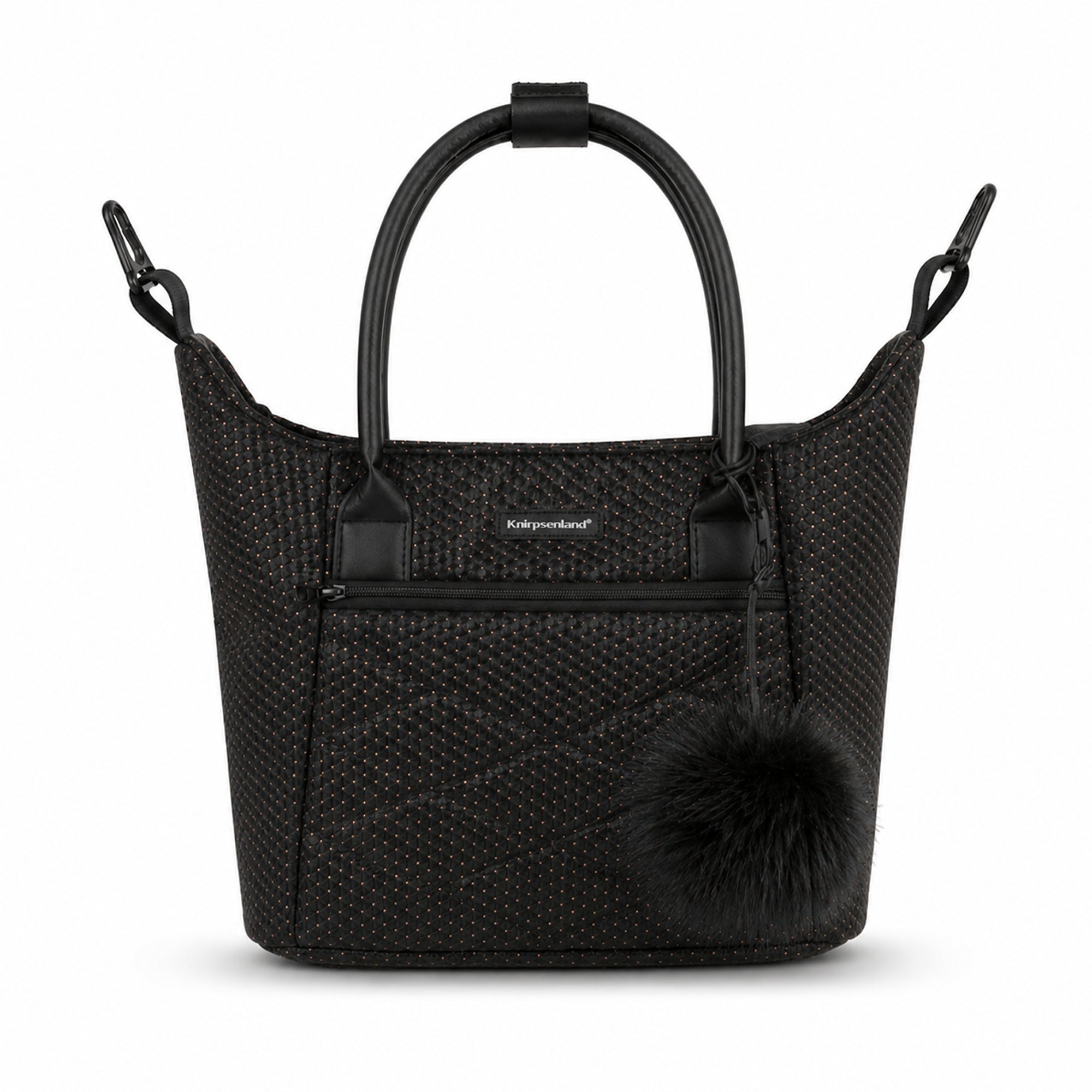 Luxus Kombi-Kinderwagen Milano Schwarz Roségold – Limited Edition mit Strukturstoff & 3D Lack-Wanne