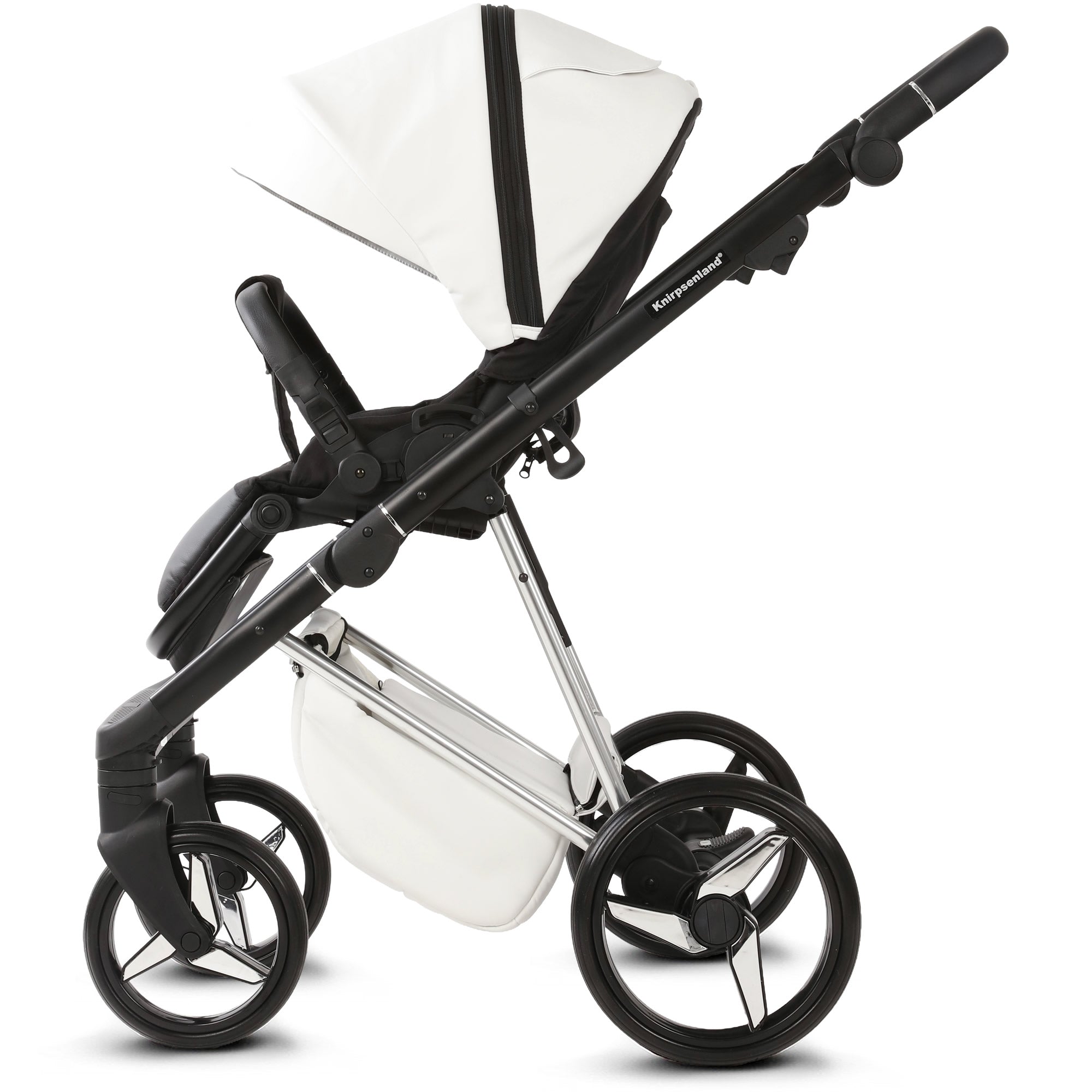 Luxus Kombi-Kinderwagen Milano Weiß – Limited Edition mit 3D Lack-Wanne