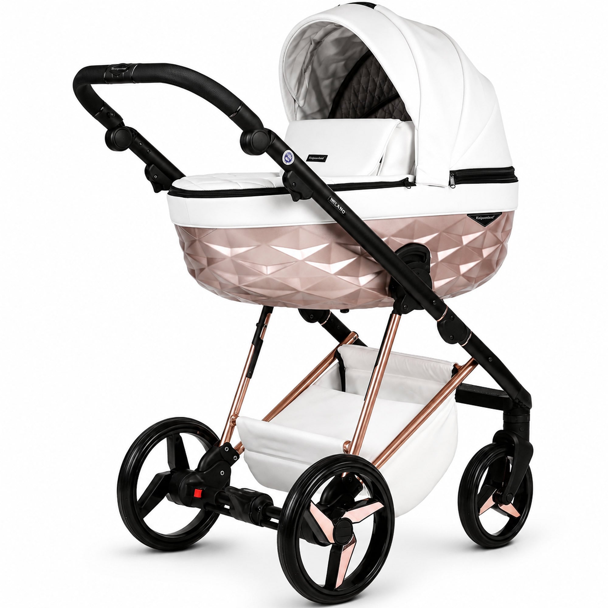Milano Weiß Roségold Kinderwagen – Limited Edition