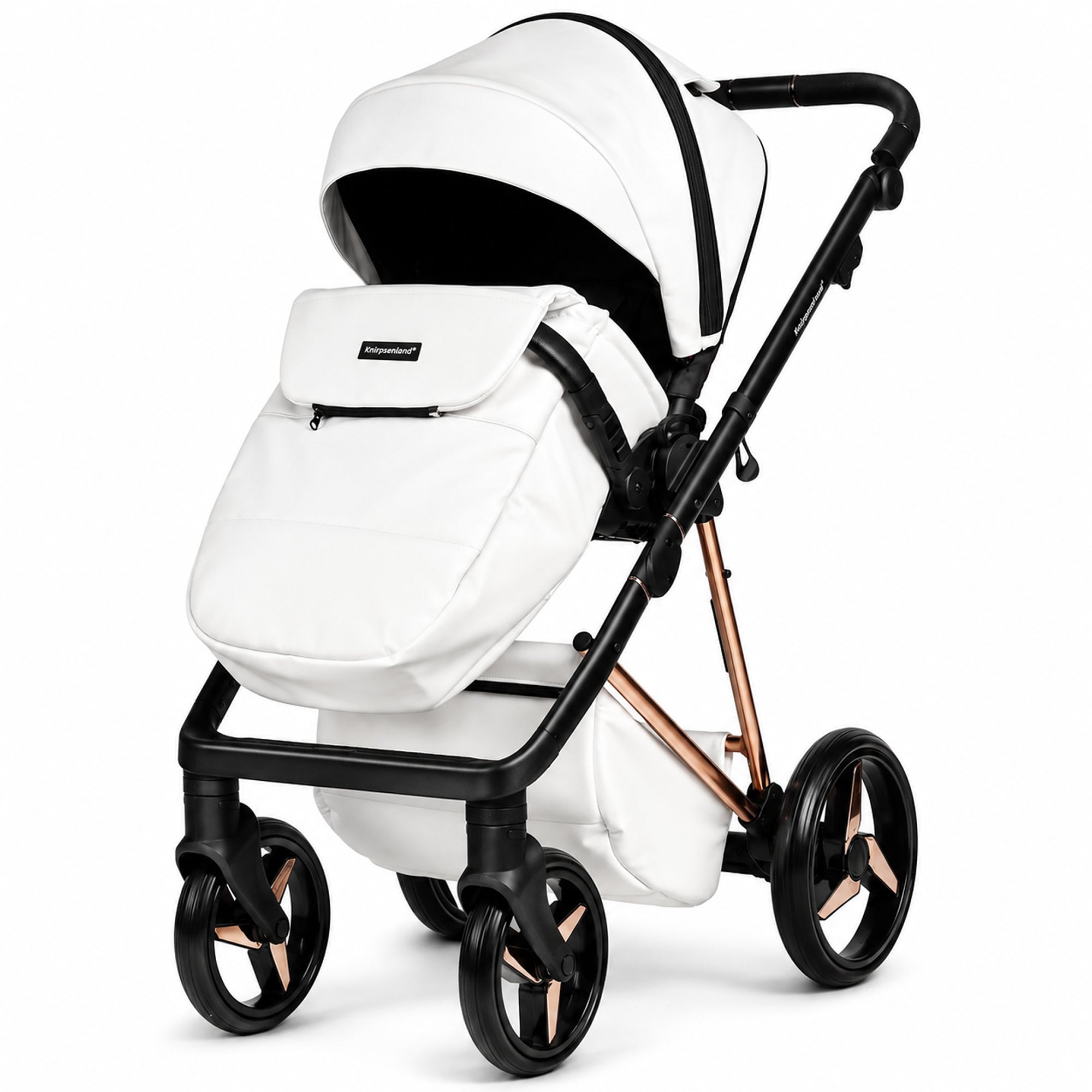 Milano Weiß Roségold Kinderwagen – Limited Edition