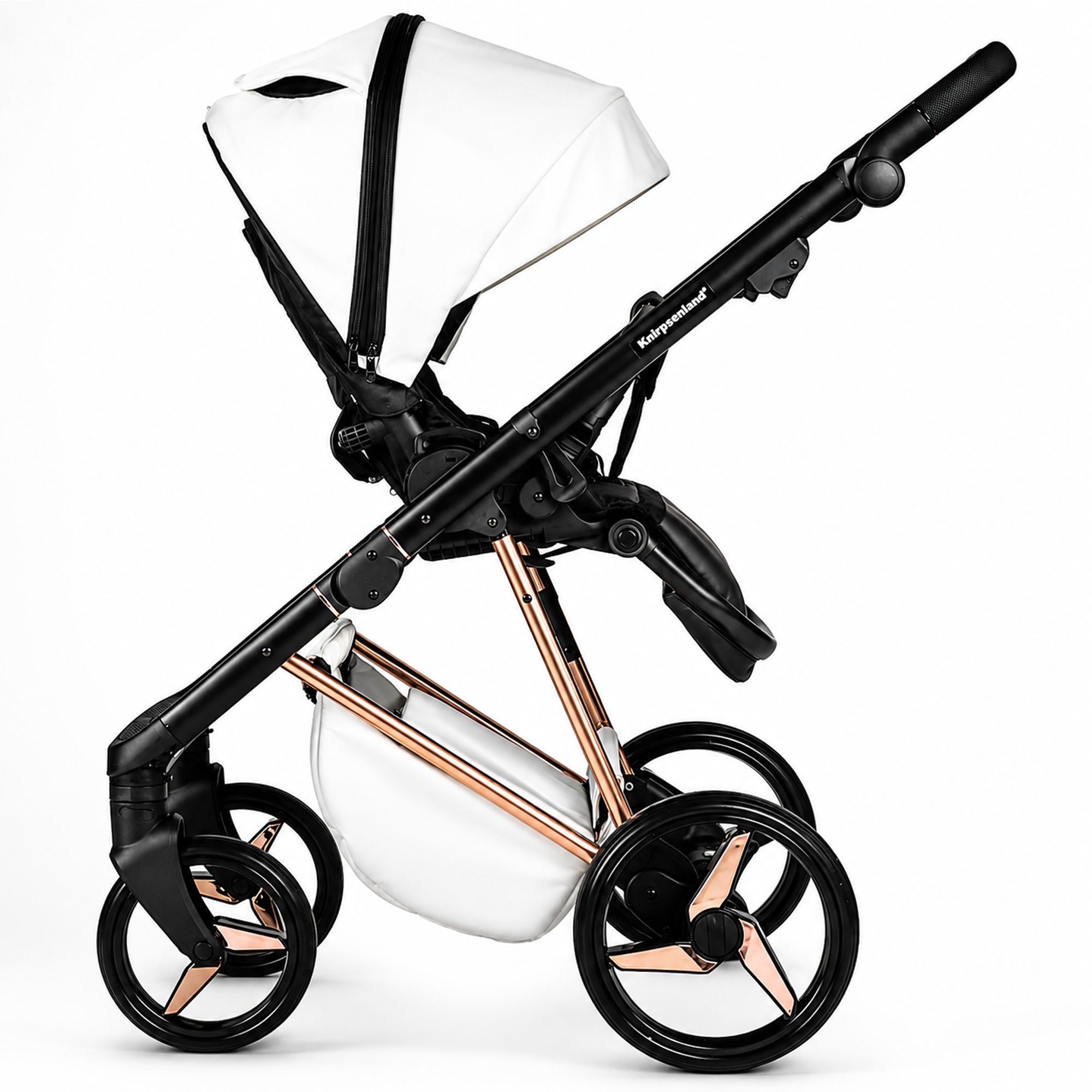 Milano Weiß Roségold Kinderwagen – Limited Edition
