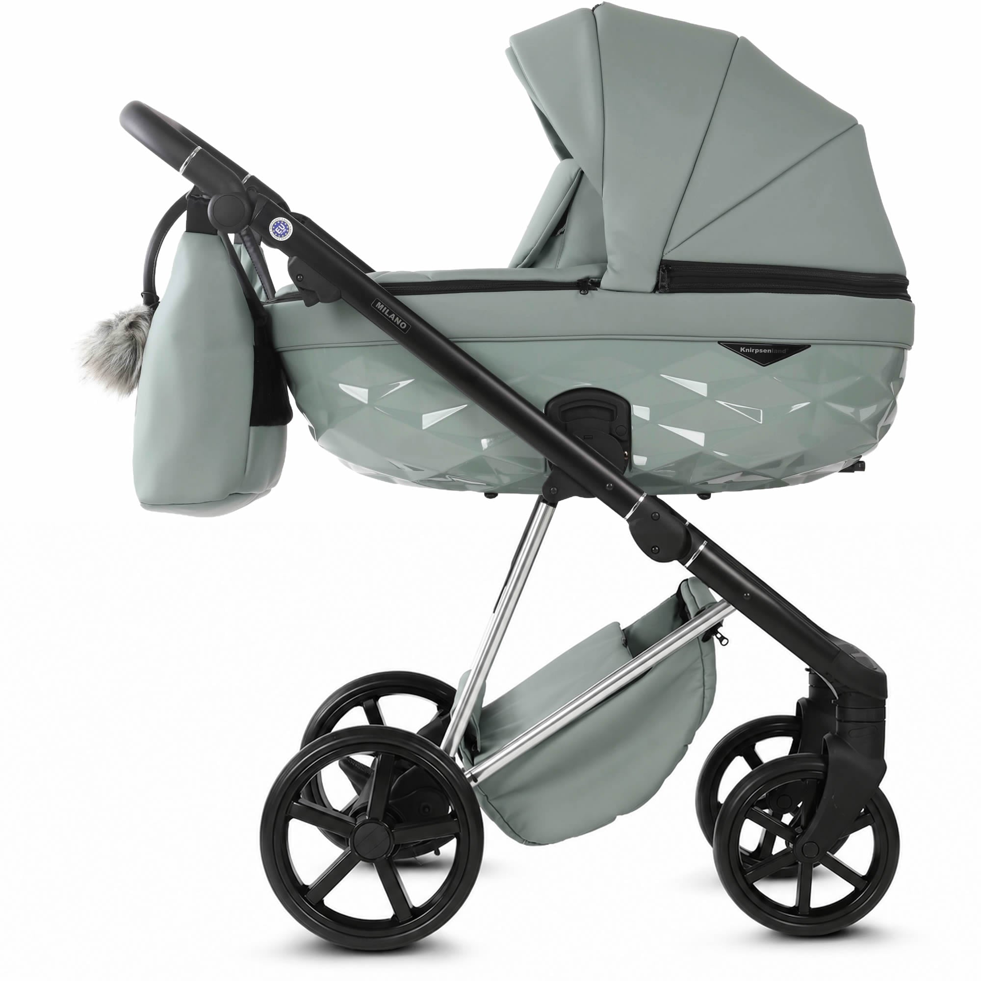 Luxus Kombi-Kinderwagen Milano Salbeigrün – Limited Edition mit 3D Lack-Wanne