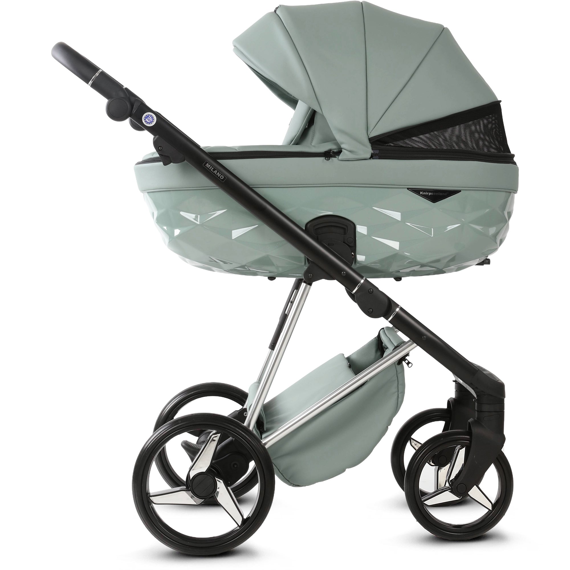 Luxus Kombi-Kinderwagen Milano Salbeigrün – Limited Edition mit 3D Lack-Wanne