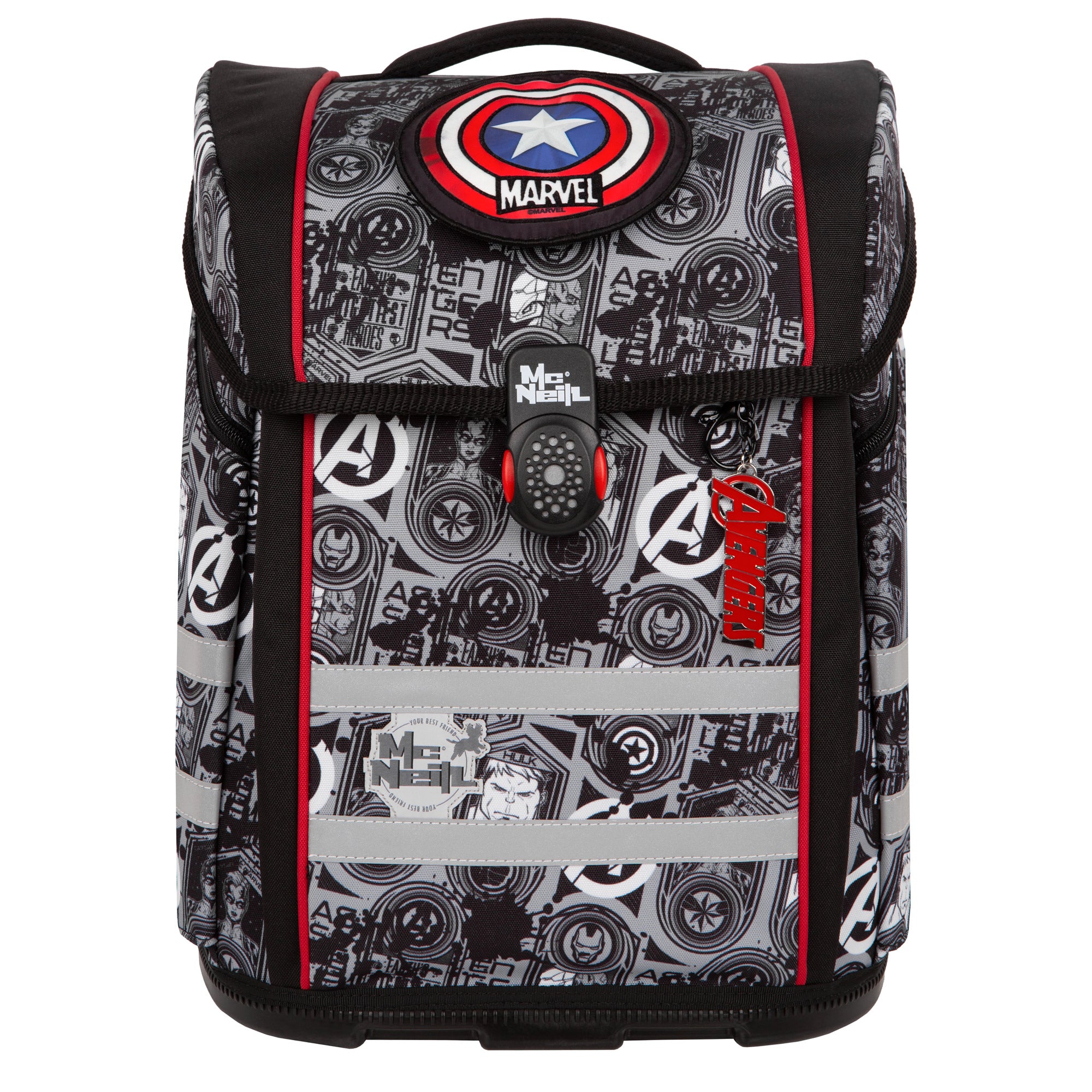 McNeill Schulranzen Perfecto Avengers 5tlg. Set – Ergonomischer Marvel ClickFlex System