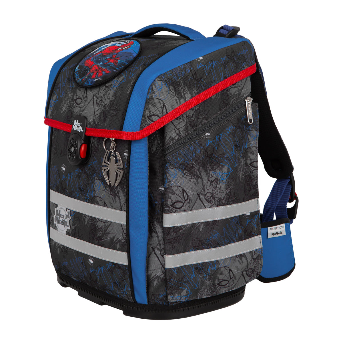 McNeill Schulranzen Perfecto Spider Man 5tlg. Set – Ergonomischer Marvel ClickFlex System
