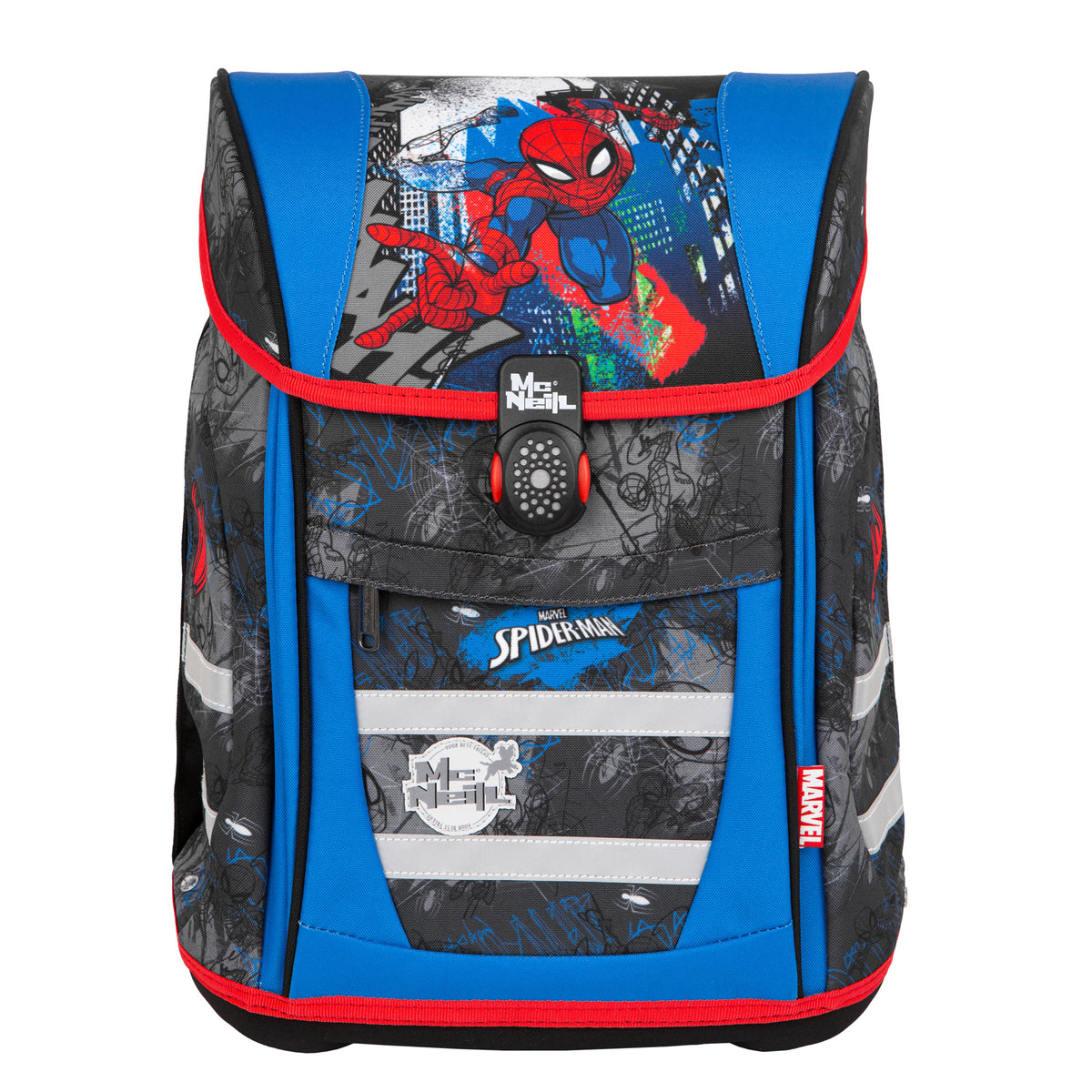 McNeill Teneris Spider Man Schulranzen 4tlg. Set – Air-Flow Rückensystem