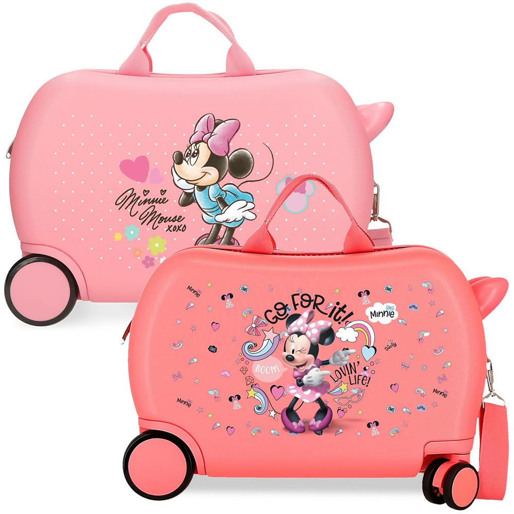 Minnie Maus Sitzkoffer Kinder Hartschalen Koffer Ziehkoffer