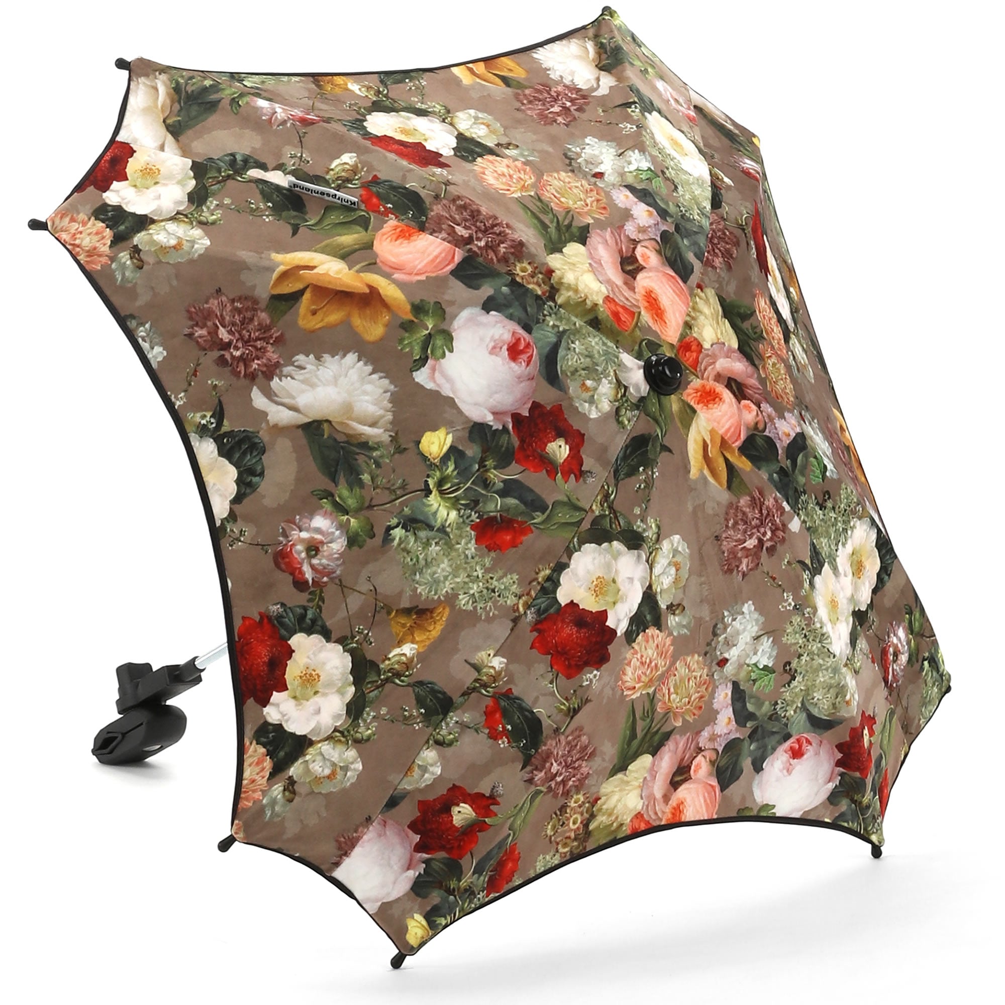 Knirpsenland Sonnenschirm Kinderwagen – Premium UV-Schutz | Retro Style Flowers Beige