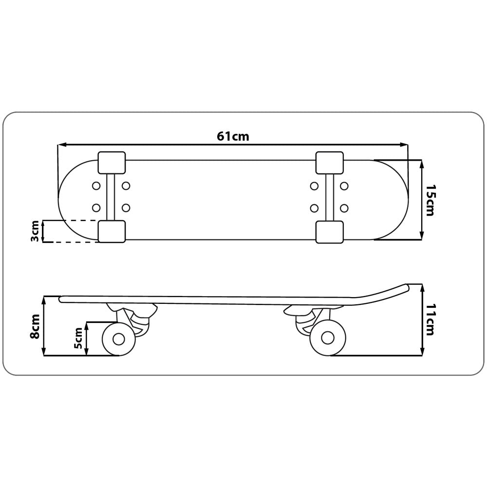 Stitch Skateboard 61 cm – Kinder Holz Skateboard 24 Zoll Funboard