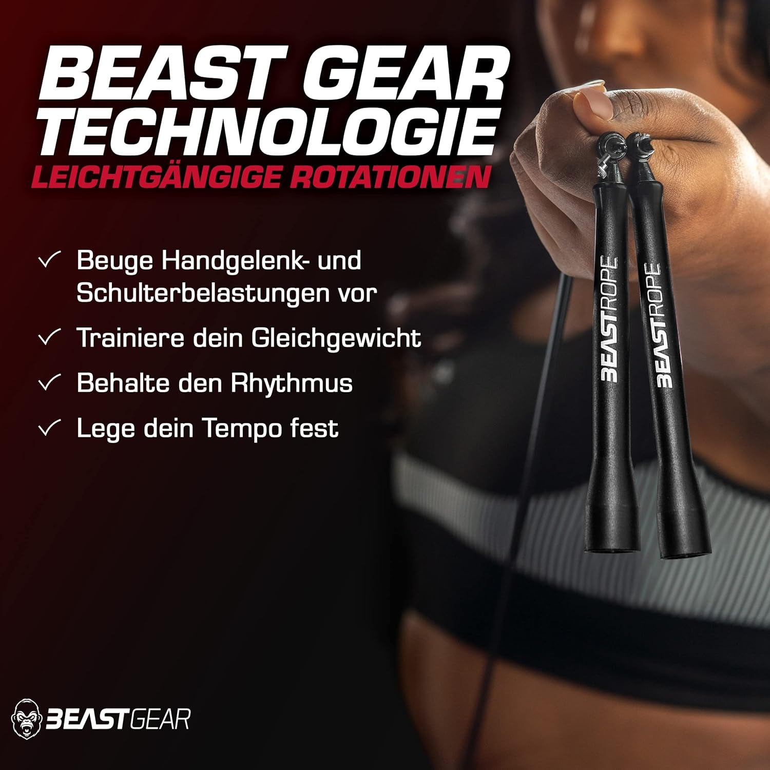 Springseil Fitnessseil Sprungseil Sport Boxen MMA Crossfit Stahl Beast Gear