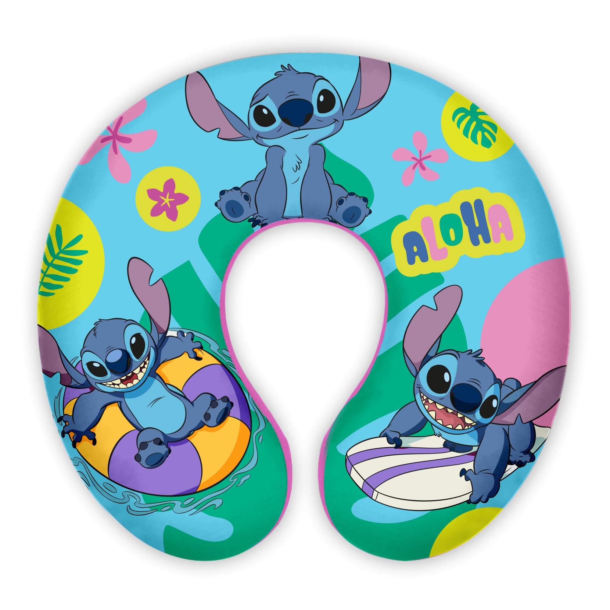 Disney Stitch Nackenkissen Kinder 30 cm | Reisekissen für Auto, Flugzeug & Bahn