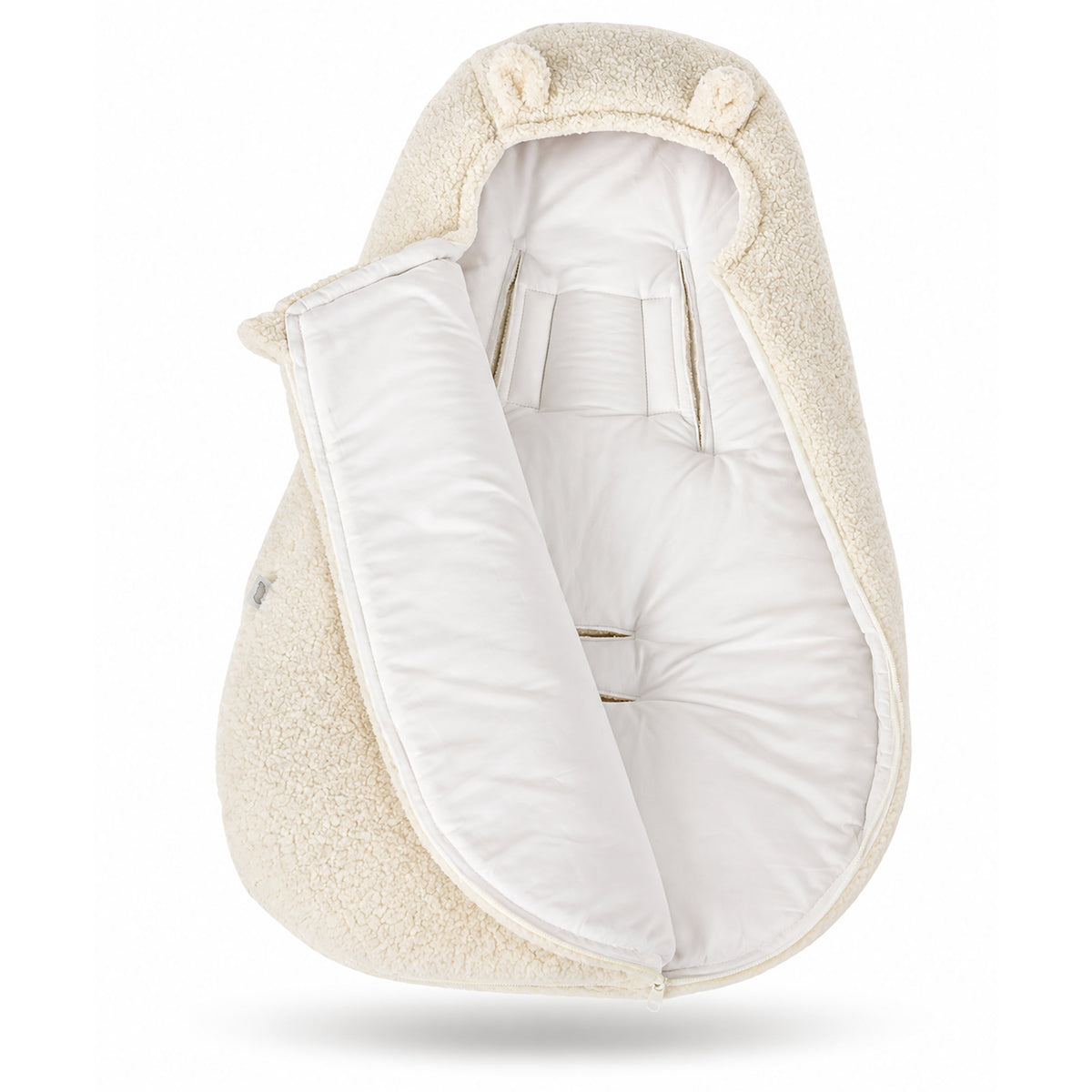 Knirpsenland MIU-MIO Teddy Baby Fußsack Beige – für Babyschale & Kinderwagen