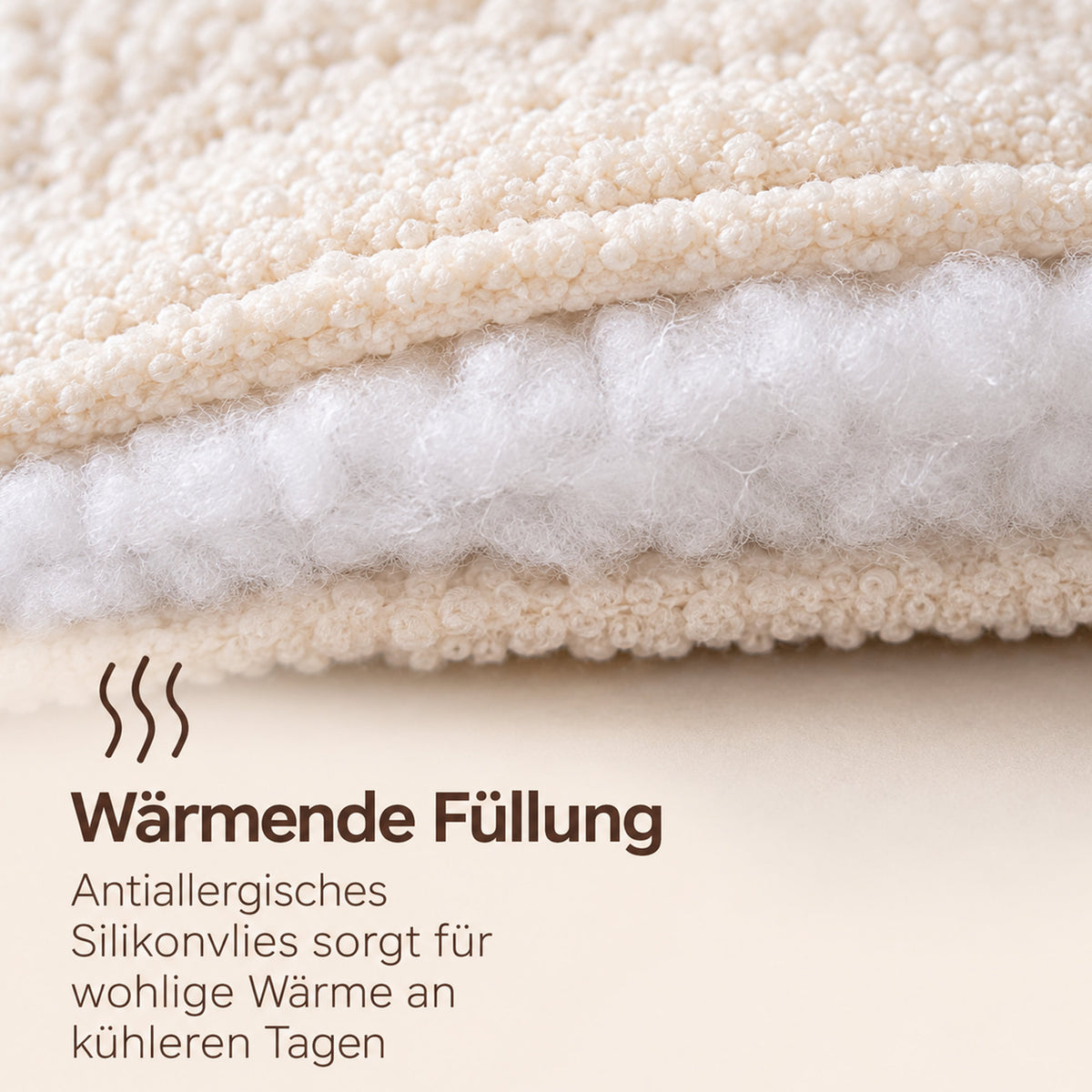 Knirpsenland MIU-MIO Teddy Baby Fußsack Beige – für Babyschale & Kinderwagen