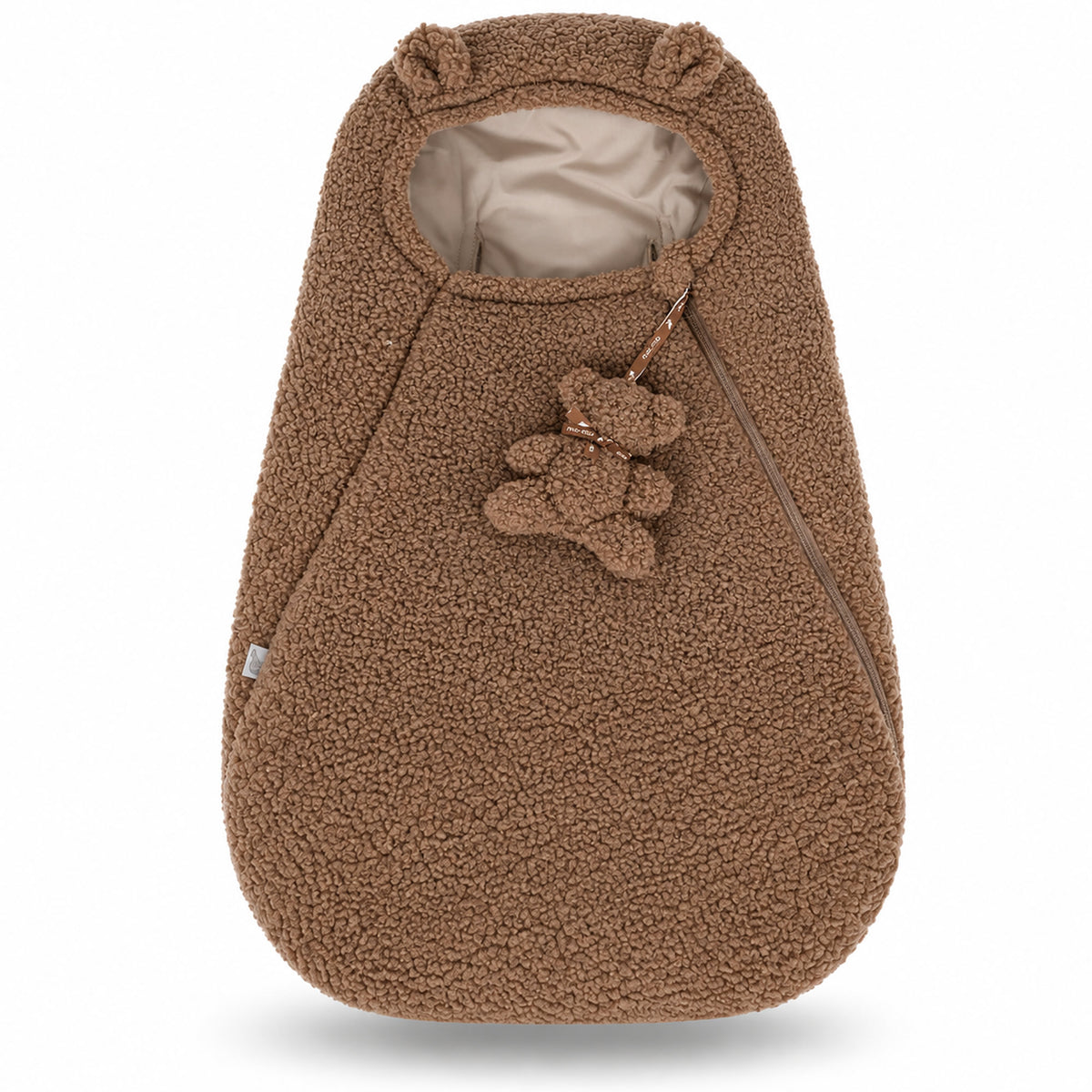 Knirpsenland Teddy Baby Fußsack Cappuccino – für Babyschale & Kinderwagen