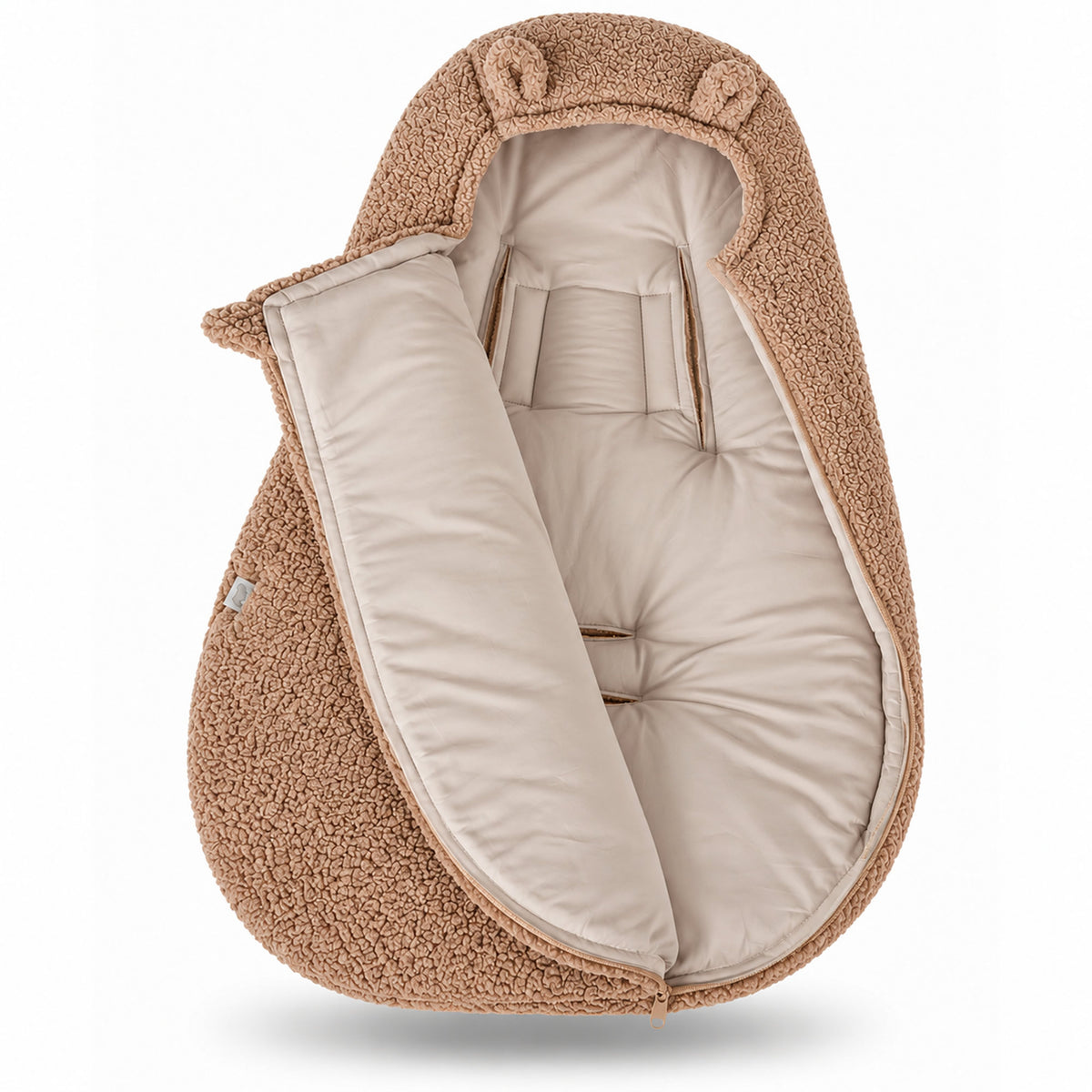 Knirpsenland Teddy Baby Fußsack Vanille – für Babyschale & Kinderwagen