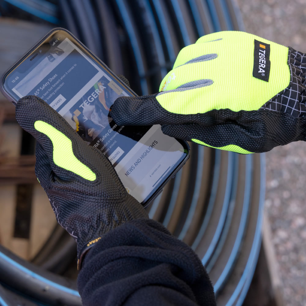 handschuhe iphone tauglich machen Tegera 9123 Arbeitshandschuhe Grip und Touchscreen-Fähigkeit